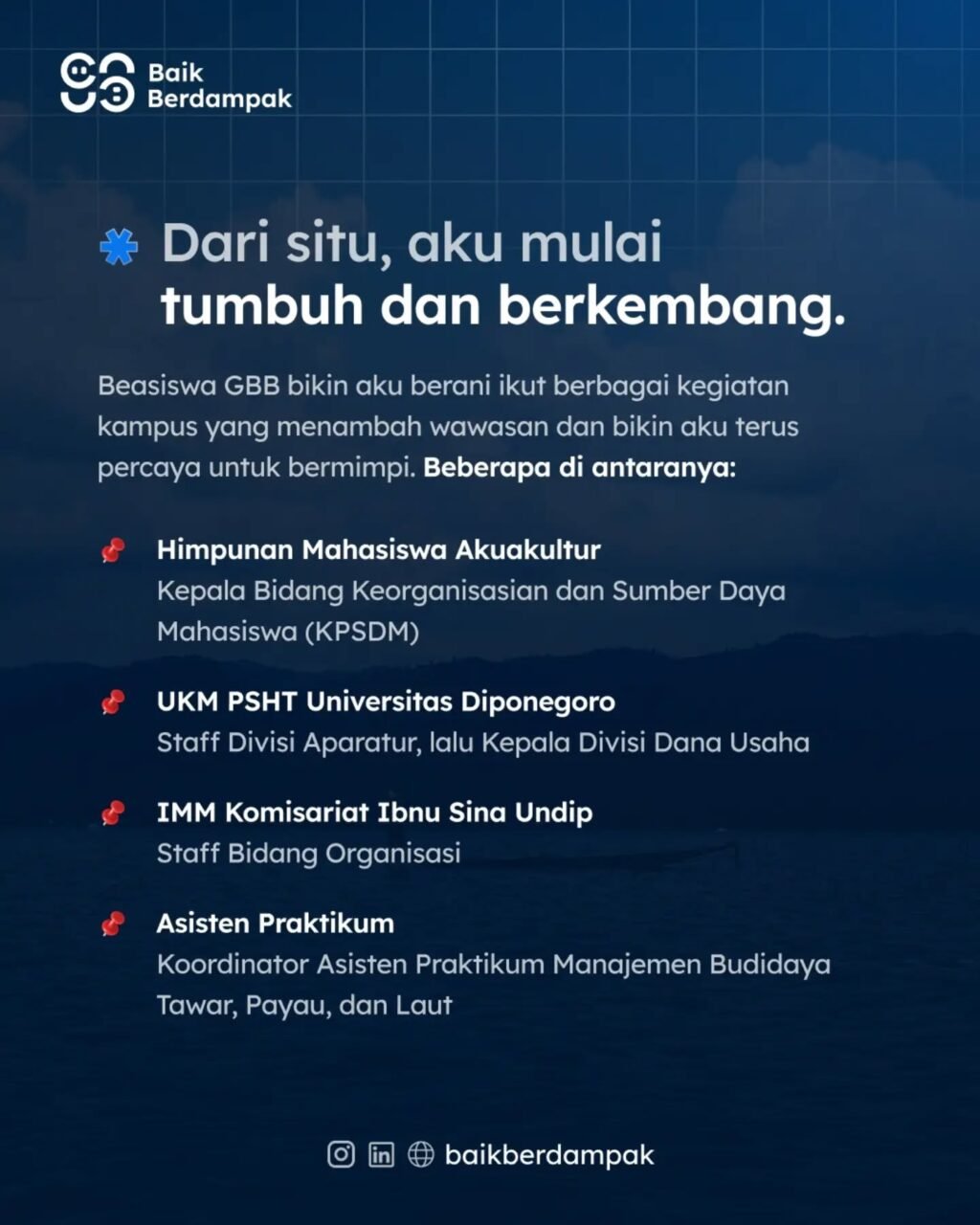 Instagram post from baikberdampak. This post is in position 3.