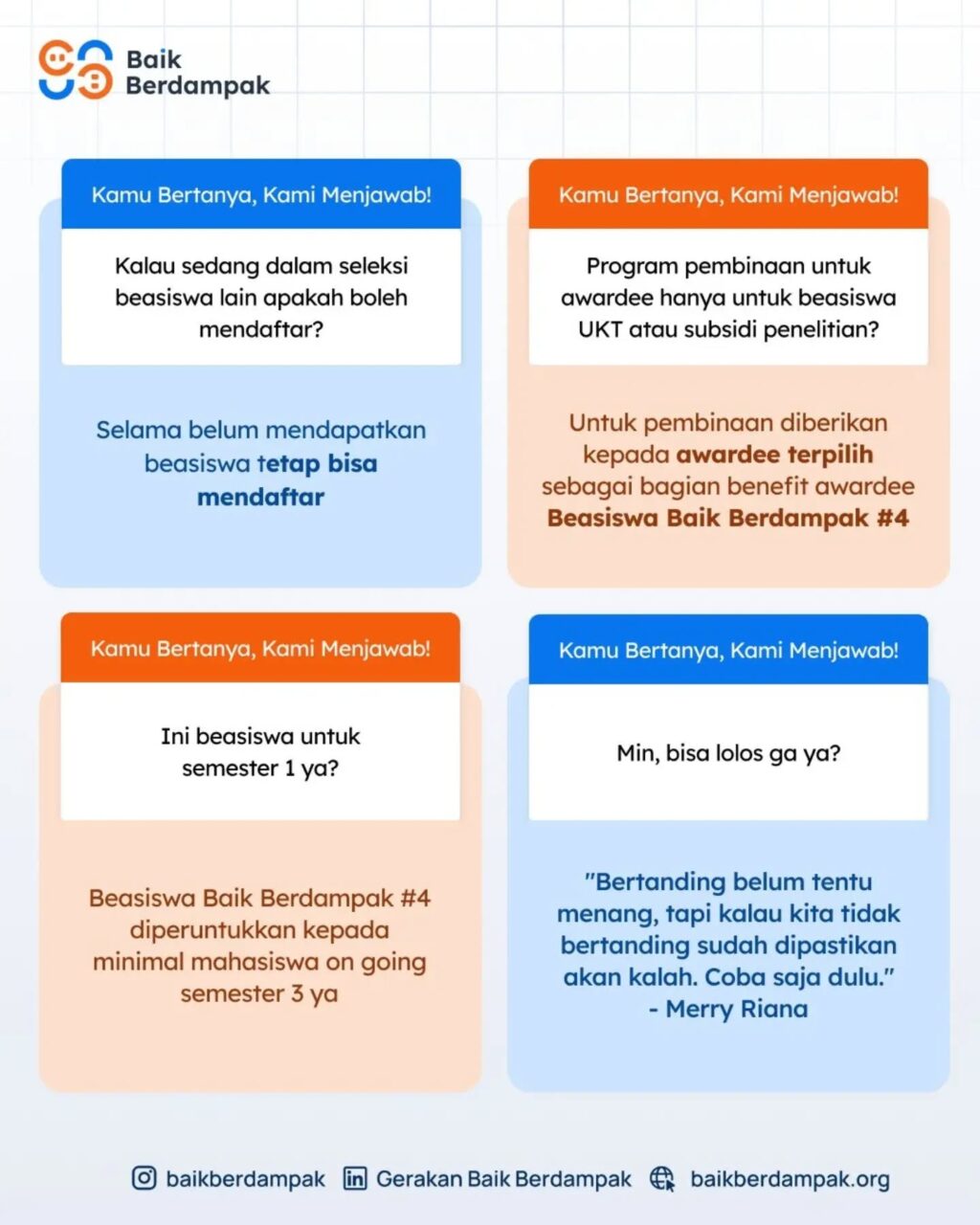 Instagram post from baikberdampak. This post is in position 4.