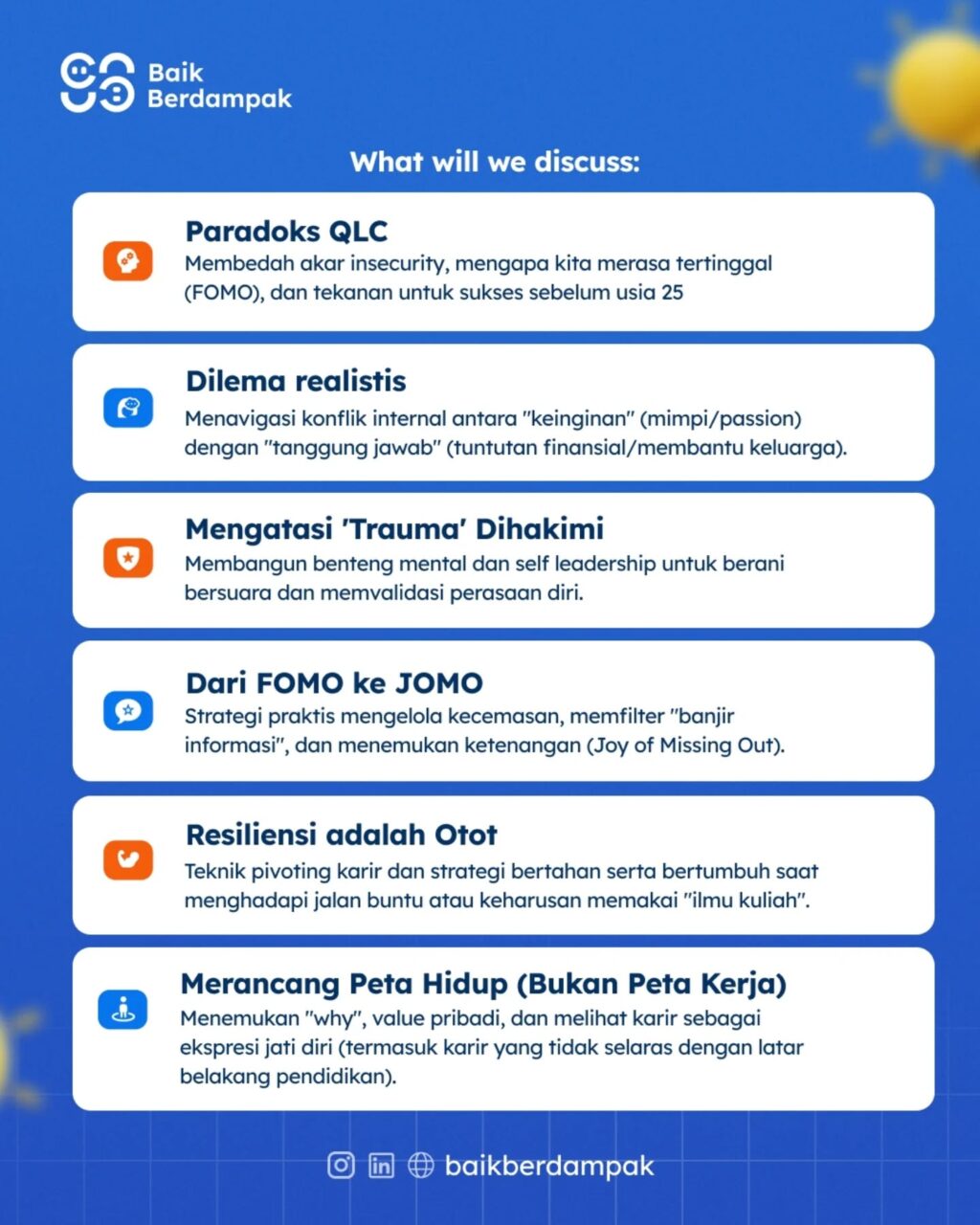 Instagram post from baikberdampak. This post is in position 1.