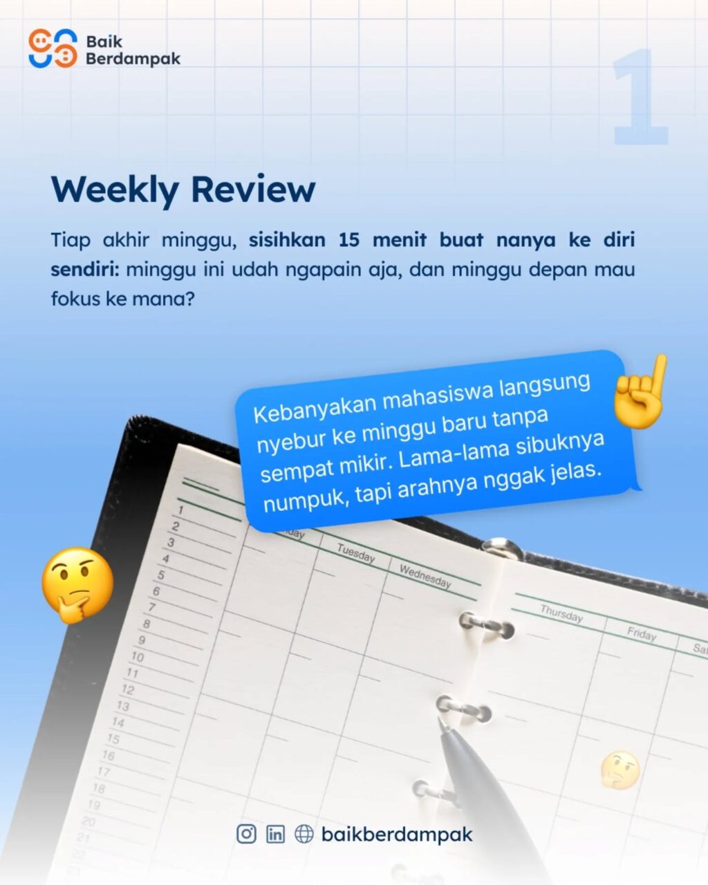 Instagram post from baikberdampak. This post is in position 1.