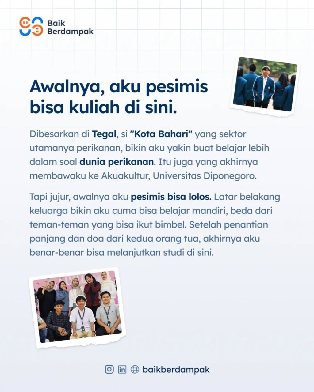 Instagram post from baikberdampak. This post is in position 1.