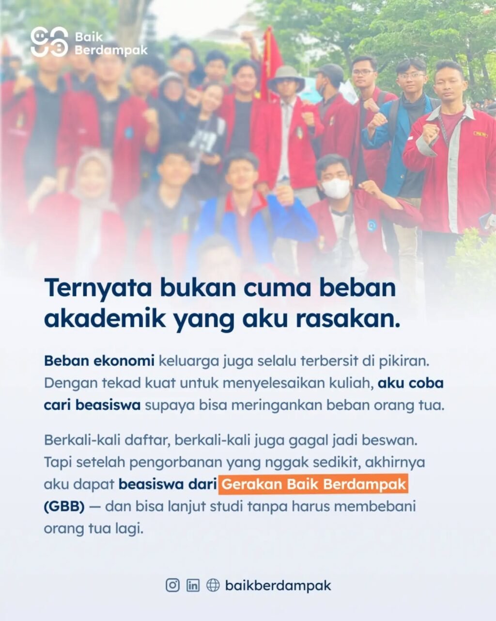 Instagram post from baikberdampak. This post is in position 2.