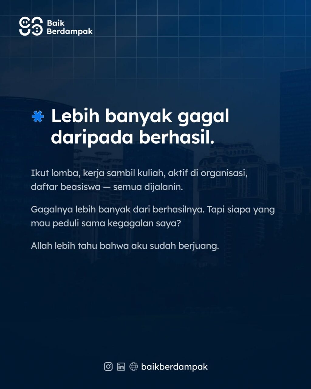 Instagram post from baikberdampak. This post is in position 3.